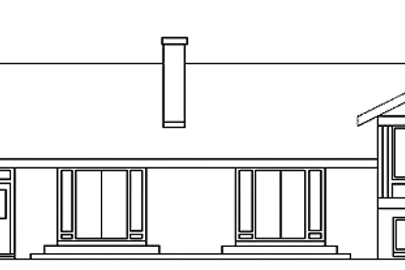 House Design - Exterior - Rear Elevation for Prairie House Plan #60-1039 - 4 bed, 3 bath