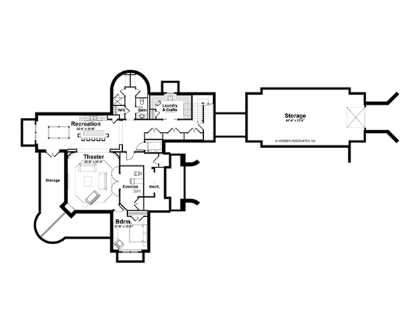 House Blueprint - Craftsman Floor Plan - Lower Floor Plan #928-232