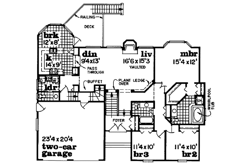 Home Plan - Floor Plan - Main Floor for Country House Plan #47-764 - 3 bed, 2.5 bath