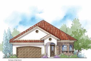 Mediterranean Exterior - Front Elevation Plan #938-29