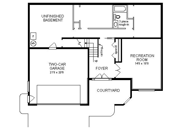 House Design - European Floor Plan - Lower Floor Plan #18-153