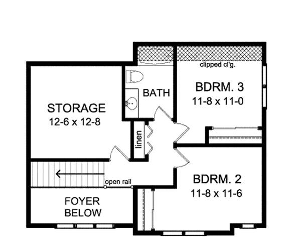 House Plan Design - Colonial Floor Plan - Upper Floor Plan #1010-17