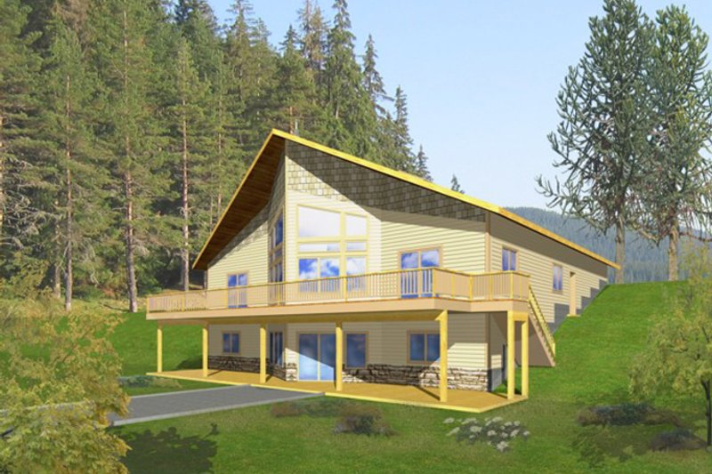 Architectural House Design - Ranch Exterior - Rear Elevation Plan #117-833