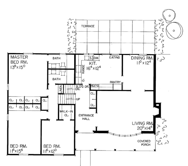 House Blueprint - Contemporary Floor Plan - Main Floor Plan #72-563