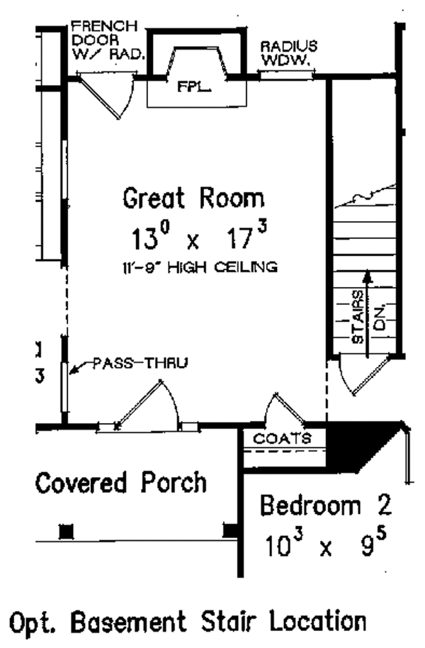 Optional Basement Stair Placement
