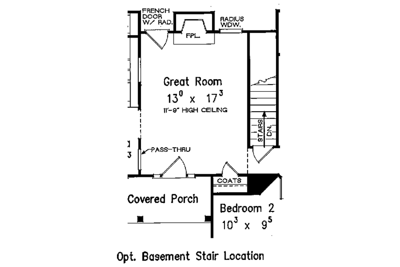 Home Plan - Optional Basement Stair Placement