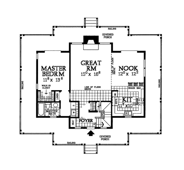 Architectural House Design - Victorian Floor Plan - Main Floor Plan #72-1018
