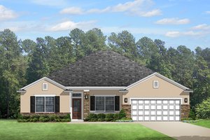 Exterior - Front Elevation for Colonial House Plan #1058-123 - 3 bed, 2 bath