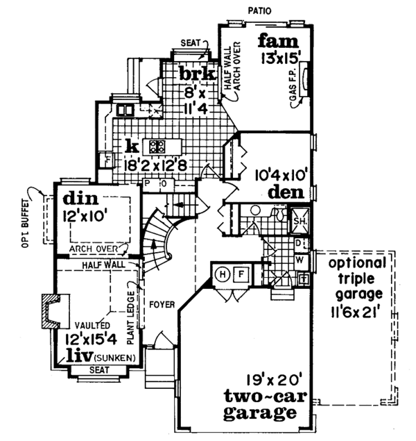 House Blueprint - Traditional Floor Plan - Main Floor Plan #47-830
