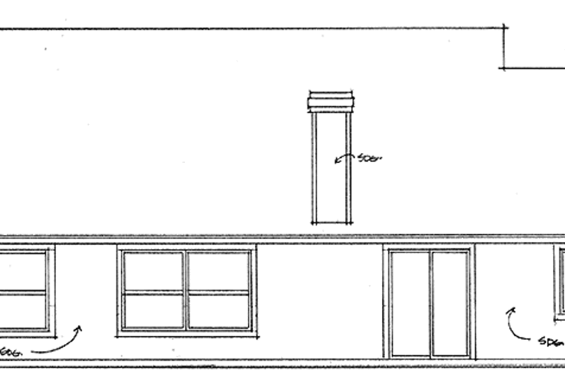 Home Plan - Exterior - Rear Elevation for Ranch House Plan #472-63 - 3 bed, 2 bath
