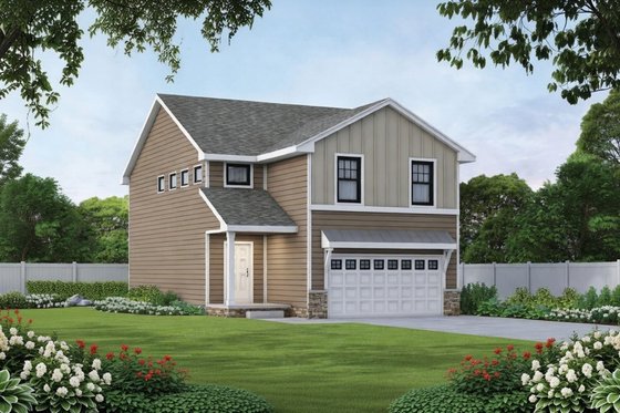 Exterior - Front Elevation 3 for Traditional House Plan #20-2432 - 4 bed, 2.5 bath