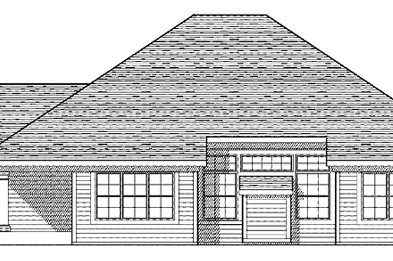Exterior - Rear Elevation for Classical House Plan #70-1376 - 3 bed, 2 bath