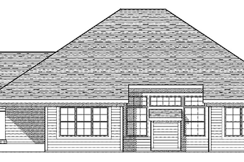 Architectural House Design - Exterior - Rear Elevation for Classical House Plan #70-1376 - 3 bed, 2 bath