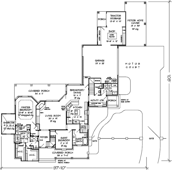 Home Plan - Country Floor Plan - Main Floor Plan #968-35