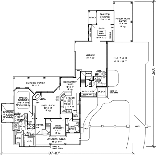 Architectural House Design - Country Floor Plan - Main Floor Plan #968-35