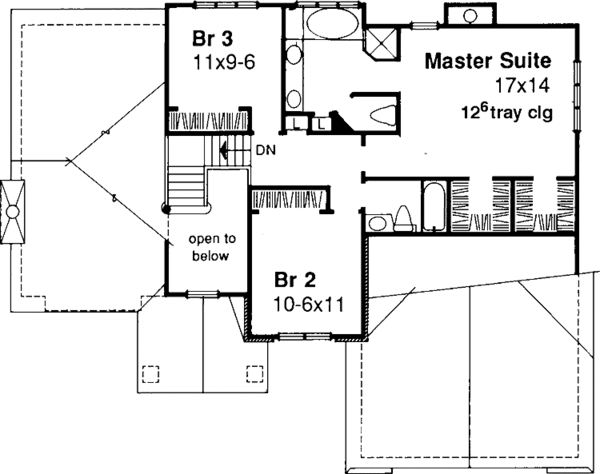 Architectural House Design - Traditional Floor Plan - Upper Floor Plan #320-576