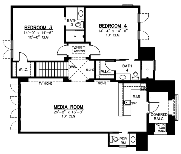 Dream House Plan - Mediterranean Floor Plan - Upper Floor Plan #1019-1
