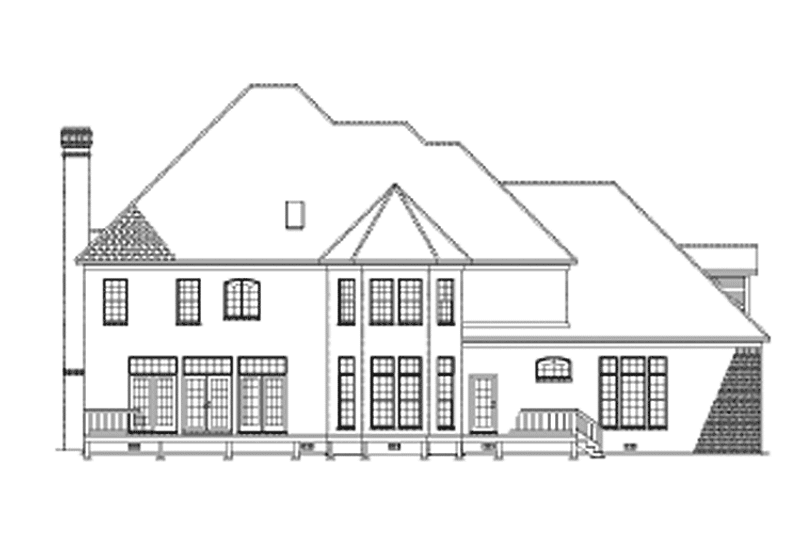 House Blueprint - Exterior - Rear Elevation for European House Plan #17-3276 - 4 bed, 4 bath