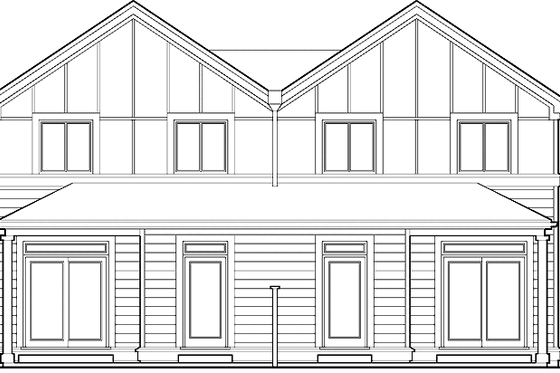 Exterior - Rear Elevation for Traditional House Plan #48-880 - 6 bed, 4 bath