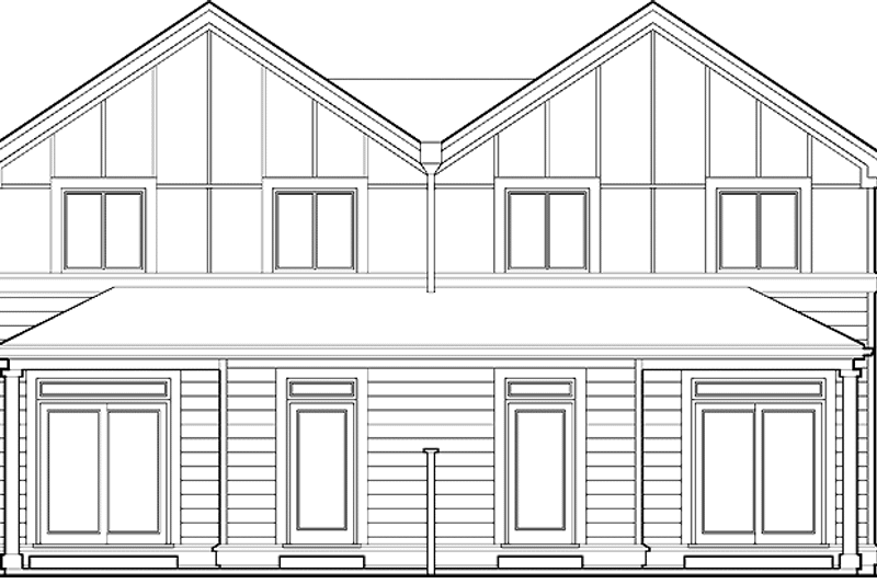 Home Plan - Exterior - Rear Elevation for Traditional House Plan #48-880 - 6 bed, 4 bath