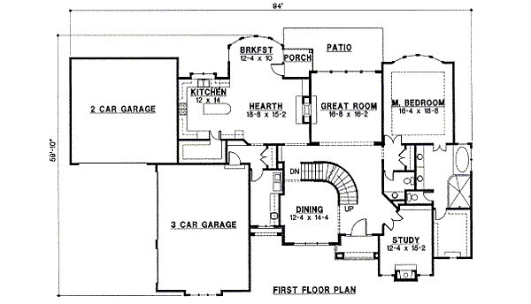 Traditional Floor Plan - Main Floor Plan #67-822