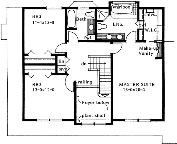 Country Floor Plan - Upper Floor Plan #126-132