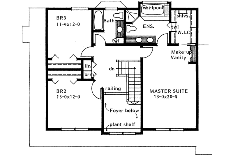 Dream House Plan - Floor Plan - Upper Floor for Country House Plan #126-132 - 3 bed, 3 bath