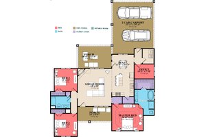 Floor Plan - Main Floor for Traditional House Plan #63-410 - 3 bed, 2 bath