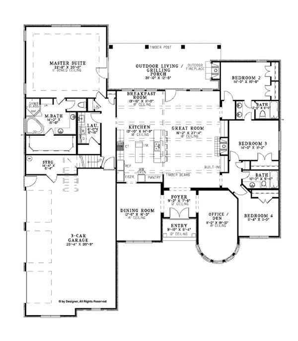 Dream House Plan - Country Floor Plan - Main Floor Plan #17-3342