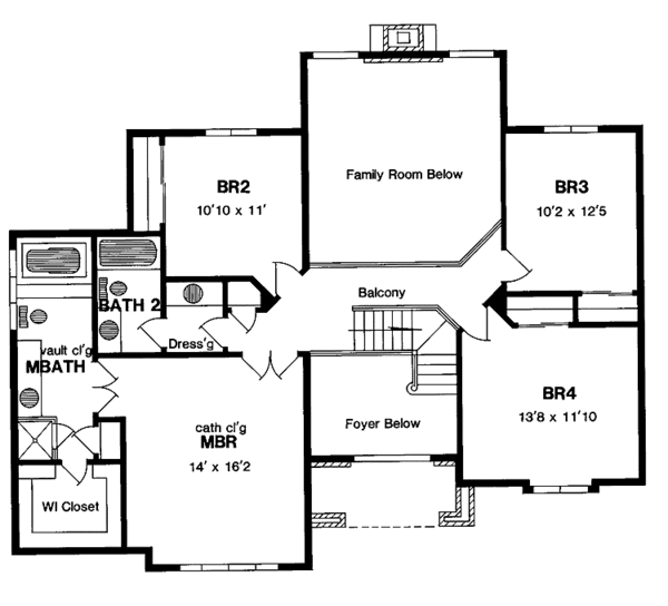 Home Plan - Traditional Floor Plan - Upper Floor Plan #316-149