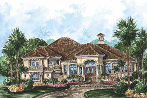 Dream House Plan - Exterior - Front Elevation for Mediterranean House Plan #1017-61 - 4 bed, 5 bath