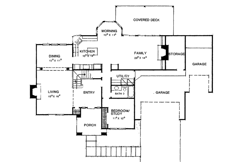 Architectural House Design - Floor Plan - Main Floor for Mediterranean House Plan #472-192 - 4 bed, 3 bath