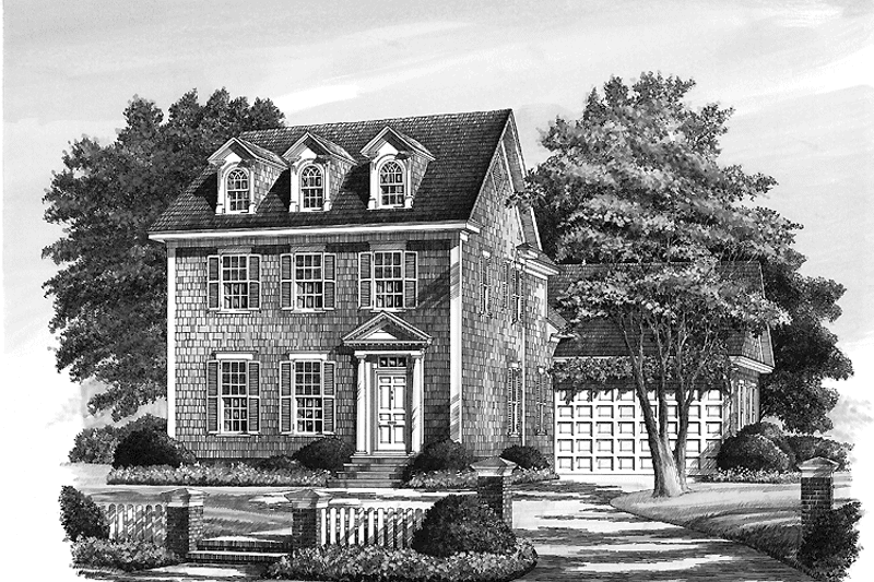 Home Plan - Exterior - Front Elevation 1 for Classical House Plan #137-318 - 3 bed, 2.5 bath