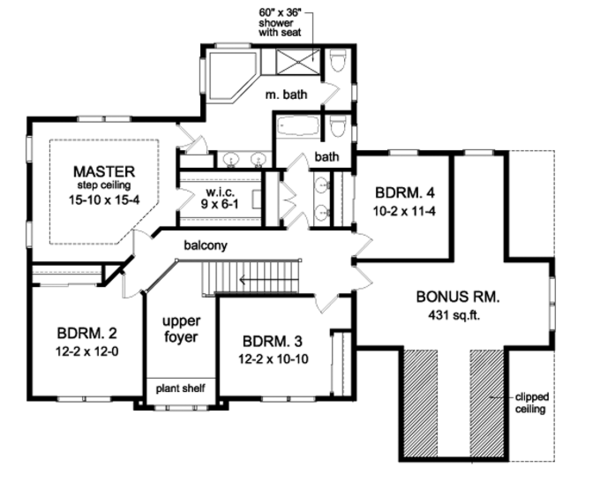 Architectural House Design - Country Floor Plan - Upper Floor Plan #1010-91
