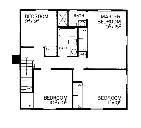 Dream House Plan - Country Floor Plan - Upper Floor Plan #72-571