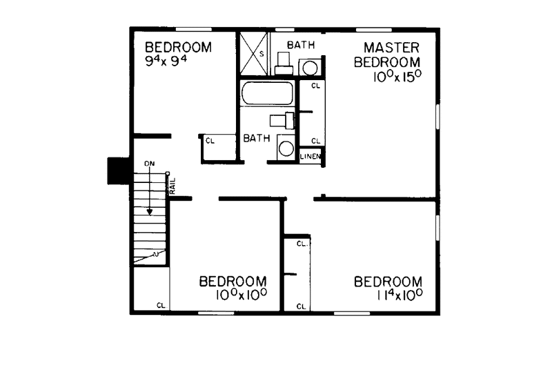House Blueprint - Floor Plan - Upper Floor for Country House Plan #72-571 - 4 bed, 2.5 bath