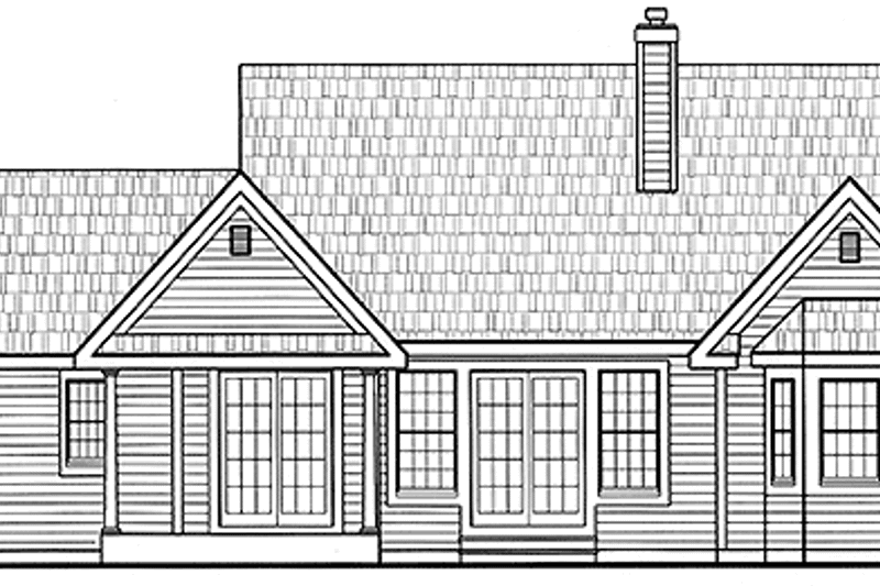 Home Plan - Exterior - Rear Elevation for Ranch House Plan #314-219 - 4 bed, 2.5 bath