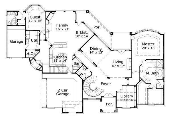 European Floor Plan - Main Floor Plan #411-341