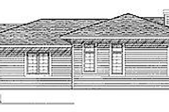 Exterior - Rear Elevation for Prairie House Plan #70-252 - 3 bed, 2 bath