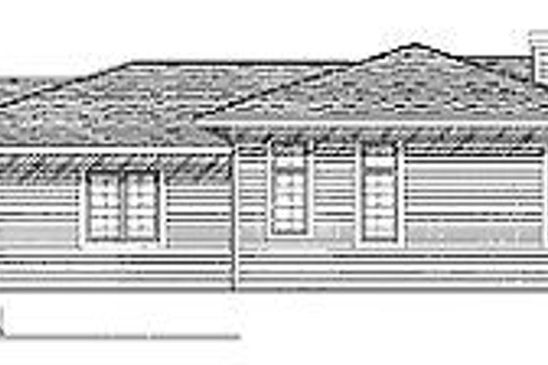 Home Plan - Exterior - Rear Elevation for Prairie House Plan #70-252 - 3 bed, 2 bath