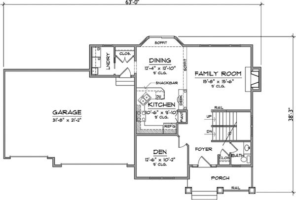Home Plan - Prairie Floor Plan - Main Floor Plan #981-18