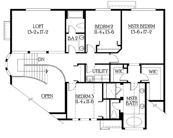 Dream House Plan - Country Floor Plan - Upper Floor Plan #132-307
