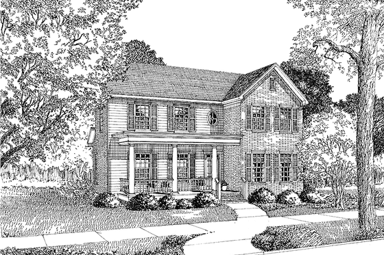 Exterior - Front Elevation 3 for Classical House Plan #17-2665 - 3 bed, 3 bath