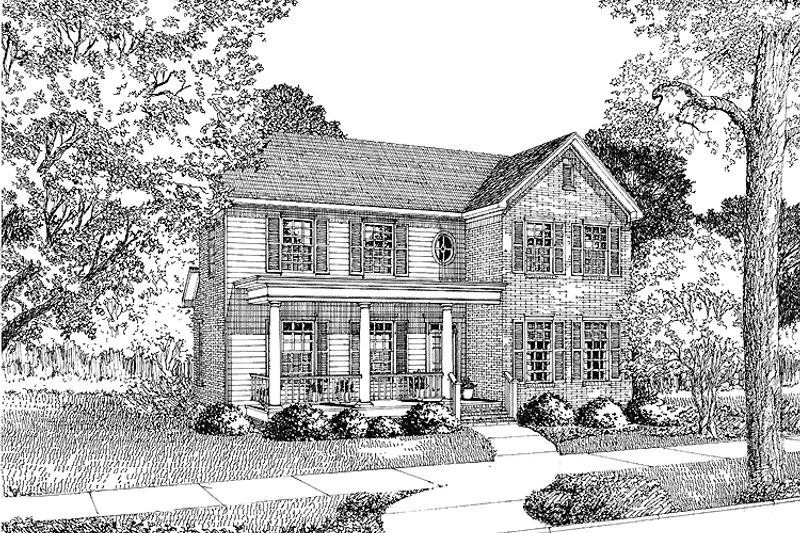 Home Plan - Exterior - Front Elevation 3 for Classical House Plan #17-2665 - 3 bed, 3 bath