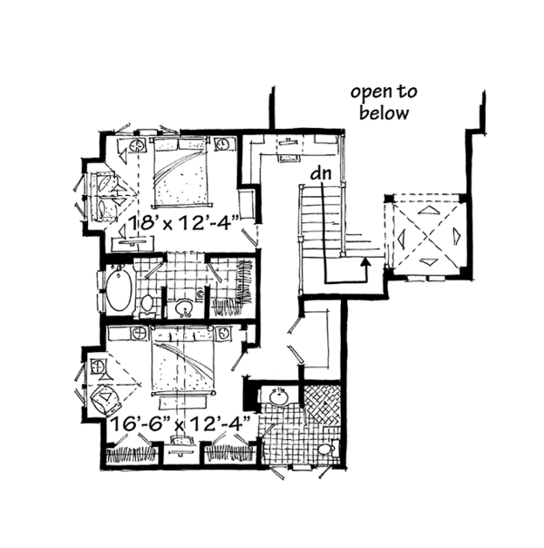 Craftsman Floor Plan - Upper Floor Plan #942-30