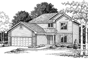 Traditional Style House Plan - 3 Beds 2.5 Baths 1536 Sq/Ft Plan #70-1358 