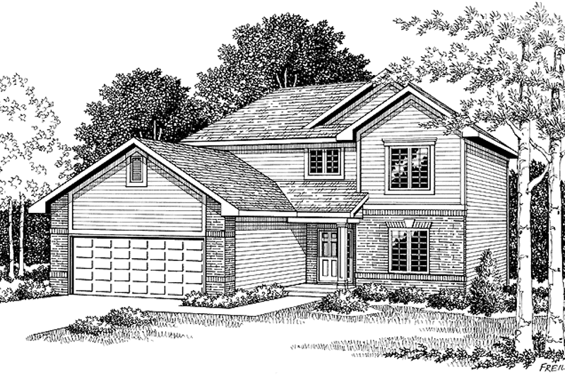 House Plan Design - Exterior - Front Elevation 3 for Traditional House Plan #70-1358 - 3 bed, 2.5 bath