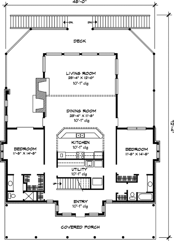 Architectural House Design - Country Floor Plan - Main Floor Plan #140-166