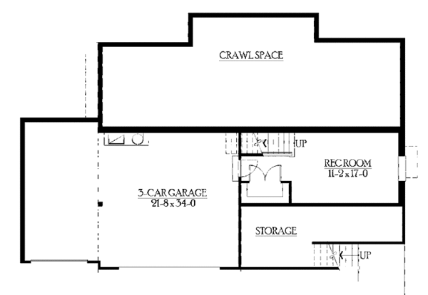 Home Plan - Craftsman Floor Plan - Lower Floor Plan #132-401