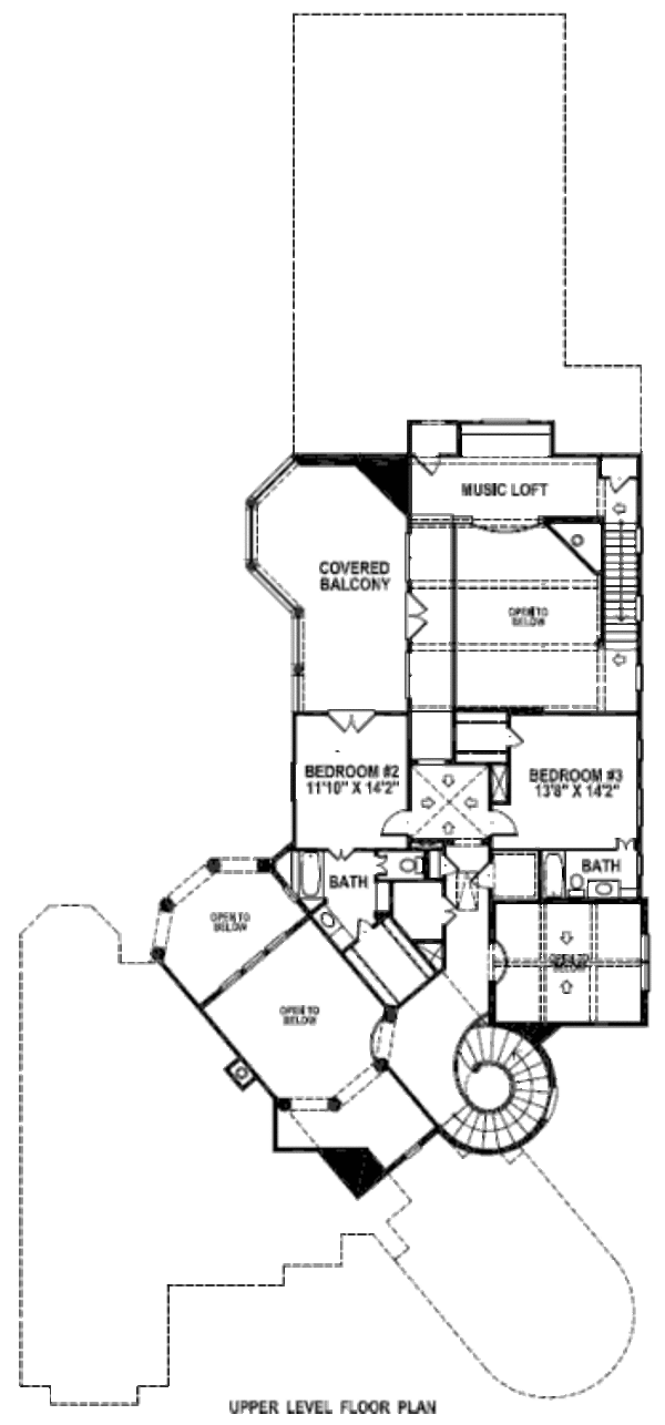 Mediterranean Floor Plan - Upper Floor Plan #141-206